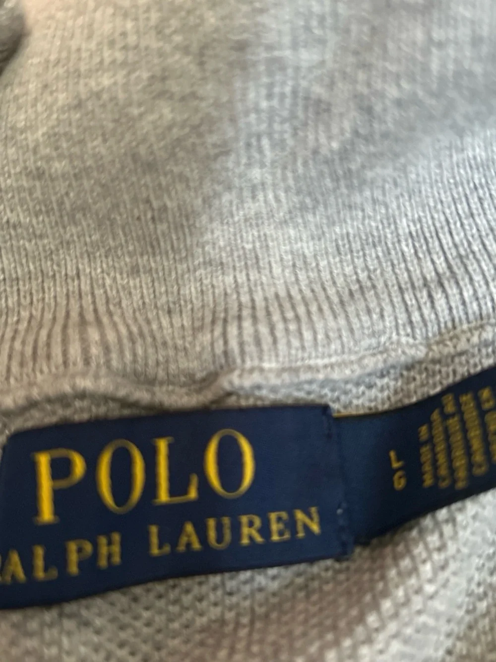 Polo by Ralph Lauren Light Gray Quarter-Zip Sweater